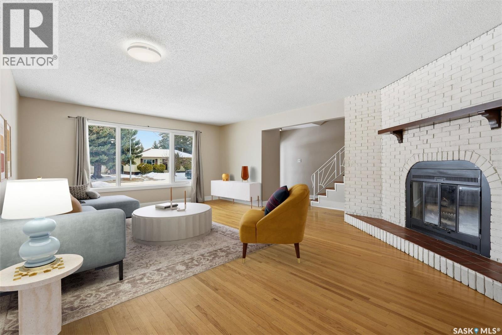 2610 Cascade Street, Saskatoon, SK - Indoor Photo Showing Living Room With Fireplace