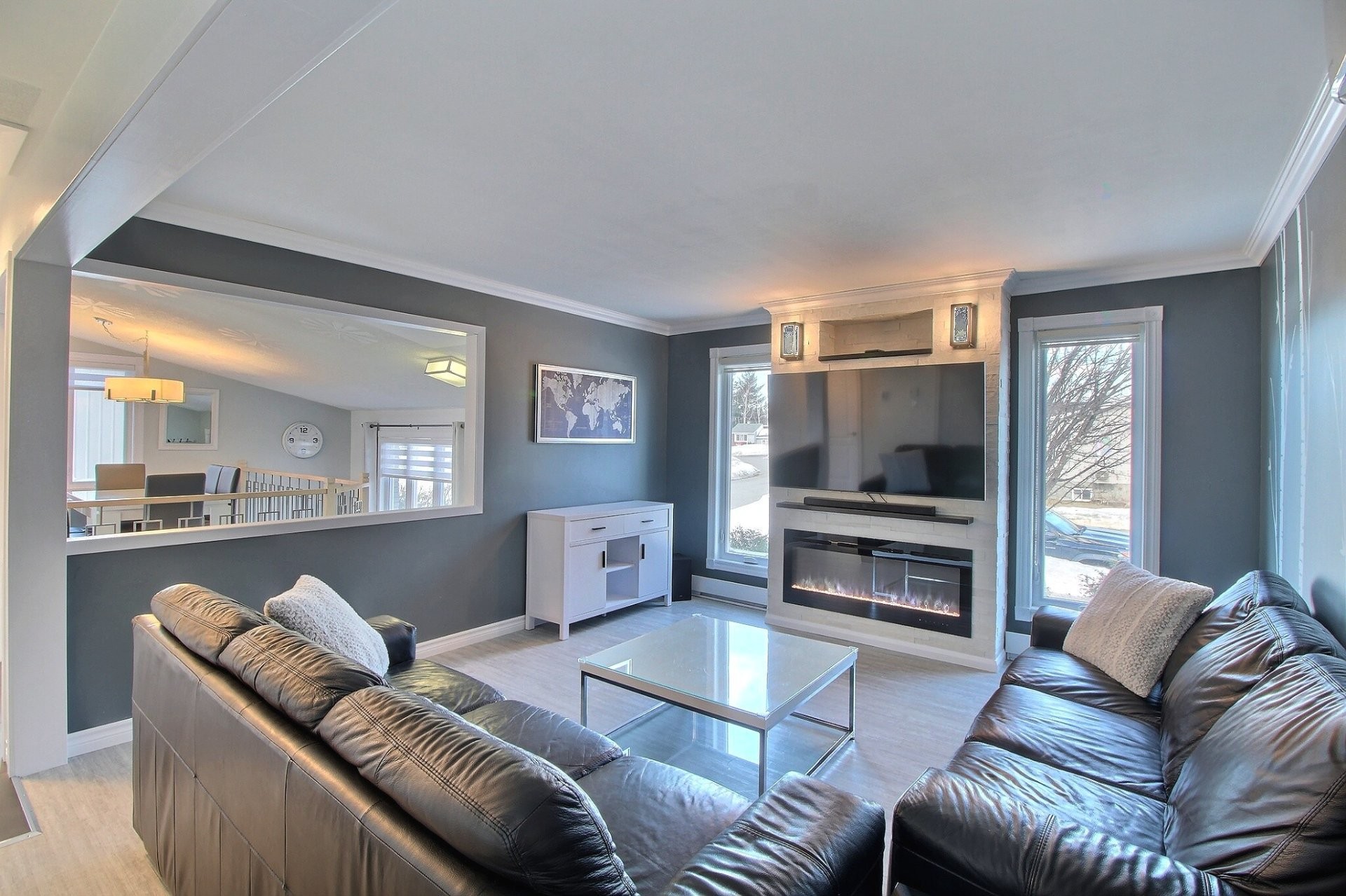 Vue d'ensemble - 3320 7E Rue, Val-D'Or, QC - Indoor Photo Showing Living Room With Fireplace