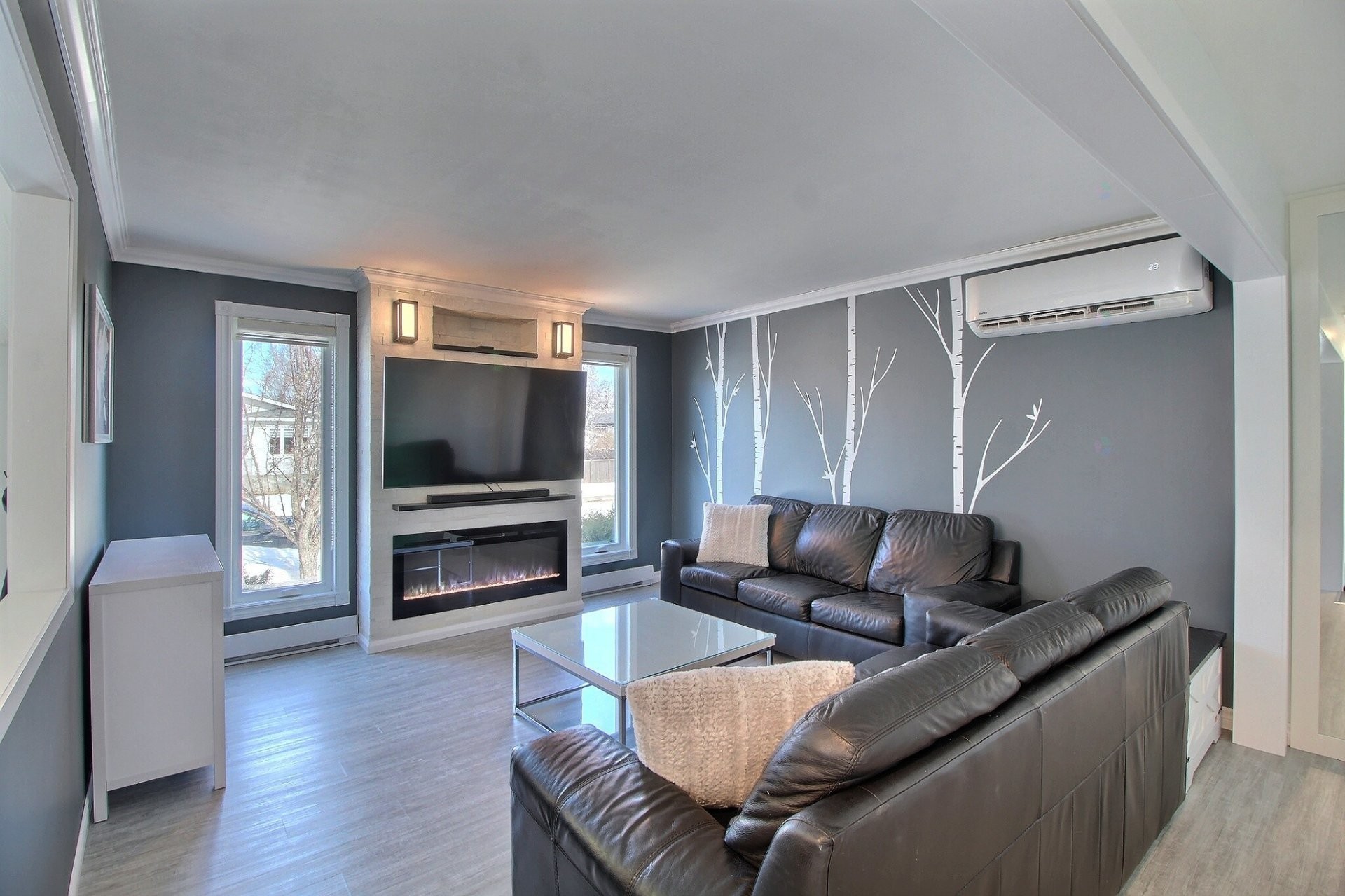 Salon - 3320 7E Rue, Val-D'Or, QC - Indoor Photo Showing Living Room With Fireplace
