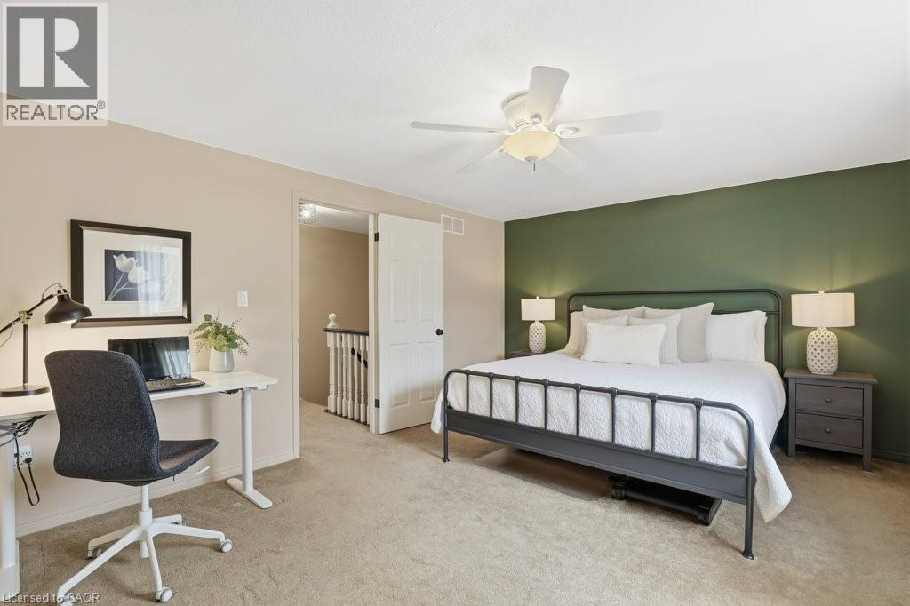 Large master bedroom with dual closets - 42 Fallowfield Drive Unit# 15, Kitchener, ON - Indoor Photo Showing Bedroom
