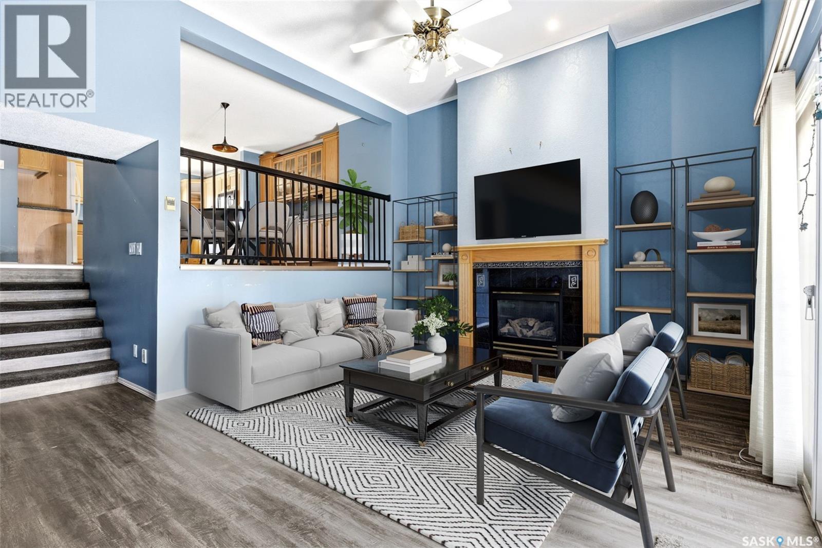 104 Lockwood Road, Regina, SK - Indoor Photo Showing Other Room With Fireplace