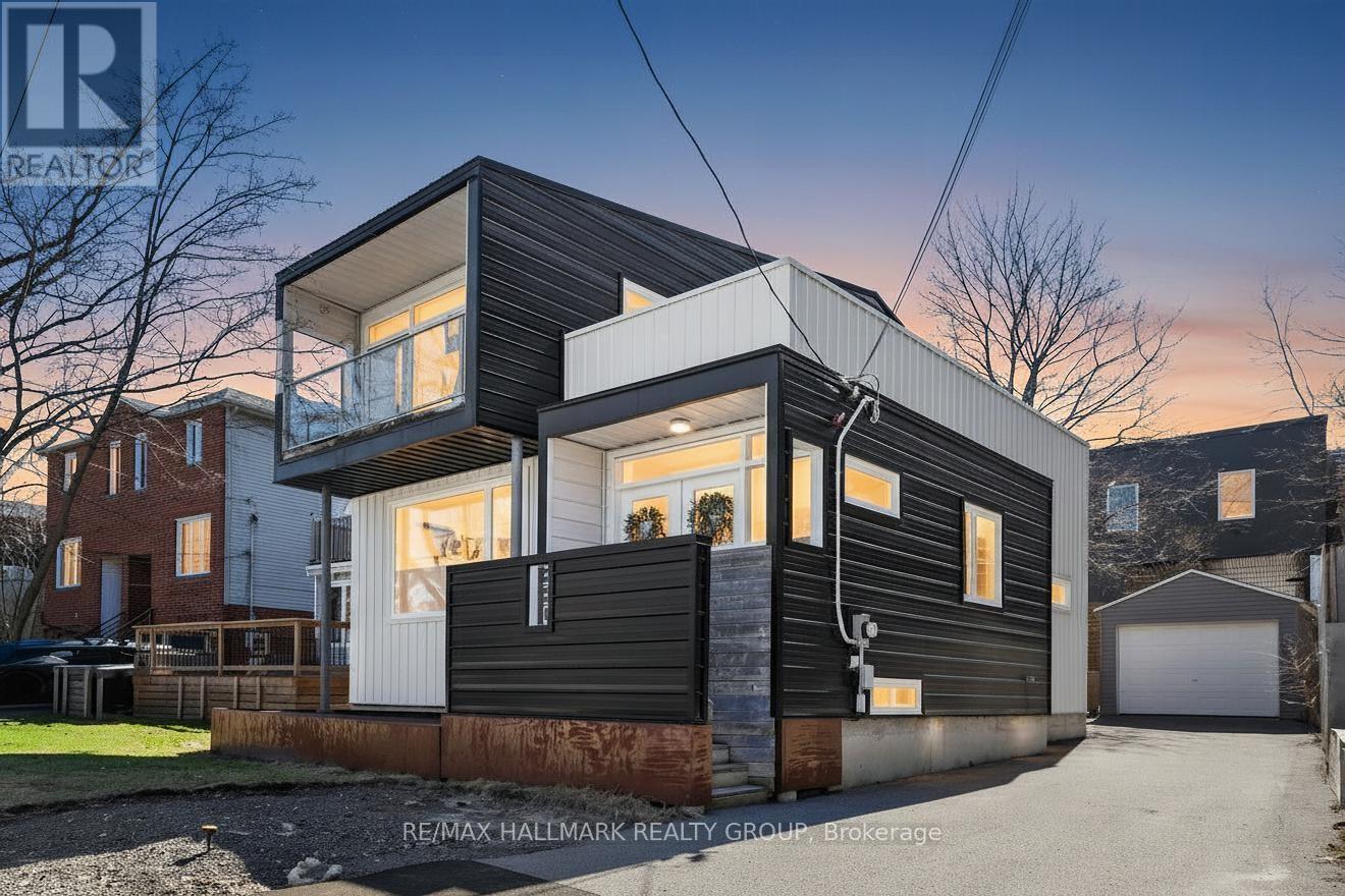 Twilight view of side exterior with upper balcony - 330 Winona Avenue, Ottawa, ON - Outdoor