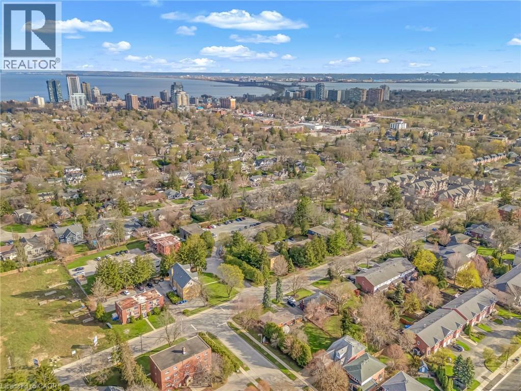 Aerial perspective showcasing a residential neighborhood with varied housing styles - 2123 Deyncourt Drive, Burlington, ON - Outdoor With View
