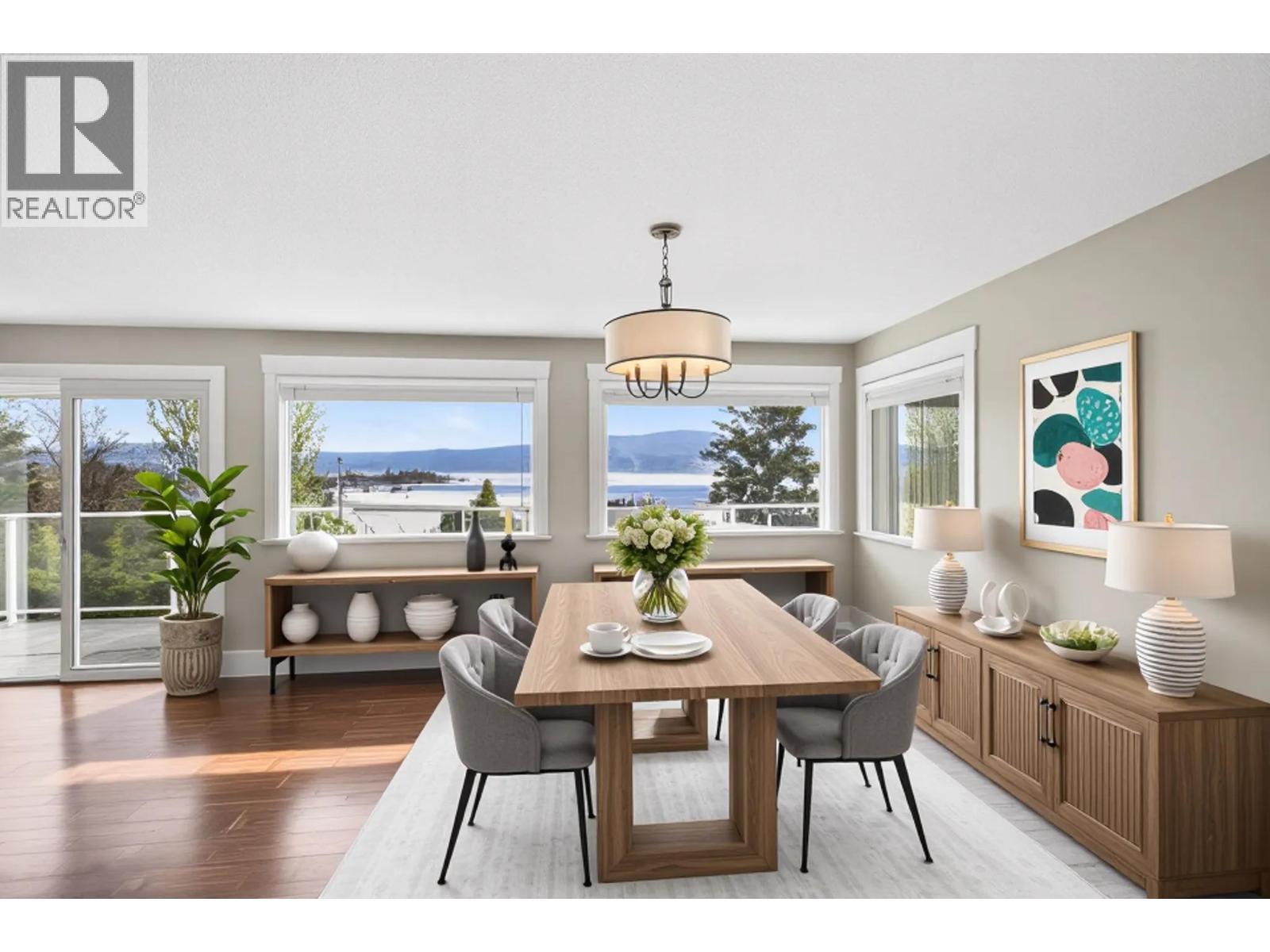 **virtually staged** - 3940 Angus Drive, West Kelowna, BC - Indoor Photo Showing Dining Room