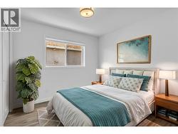 virtually staged suite bedroom -