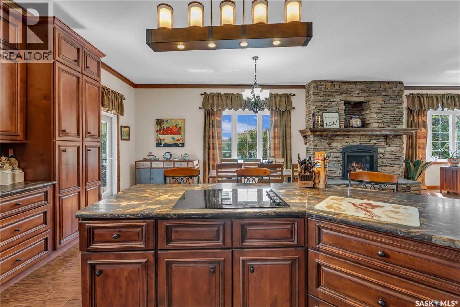 Barndominium At Turtle River, Turtle River Rm No. 469, SK - Indoor Photo Showing Kitchen With Fireplace