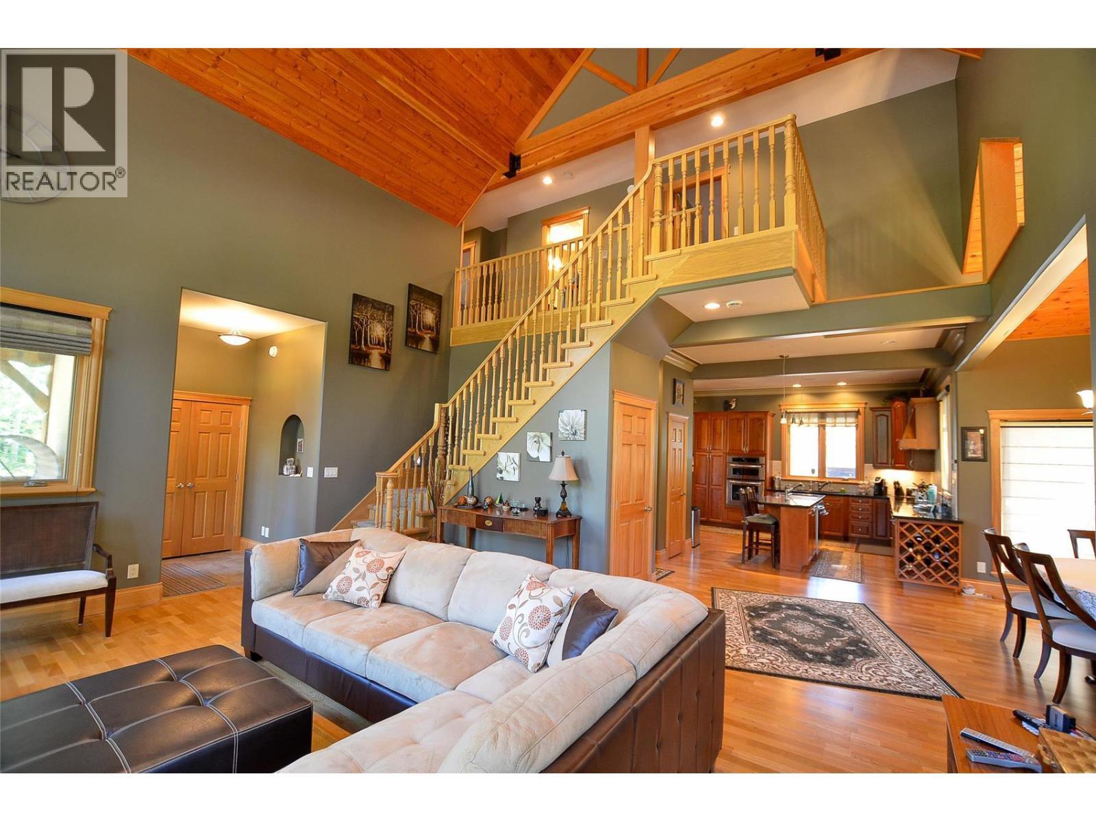3 bedrooms and a bath are upstairs. - 19-3453 Cessna Road, Enderby, BC - Indoor Photo Showing Living Room