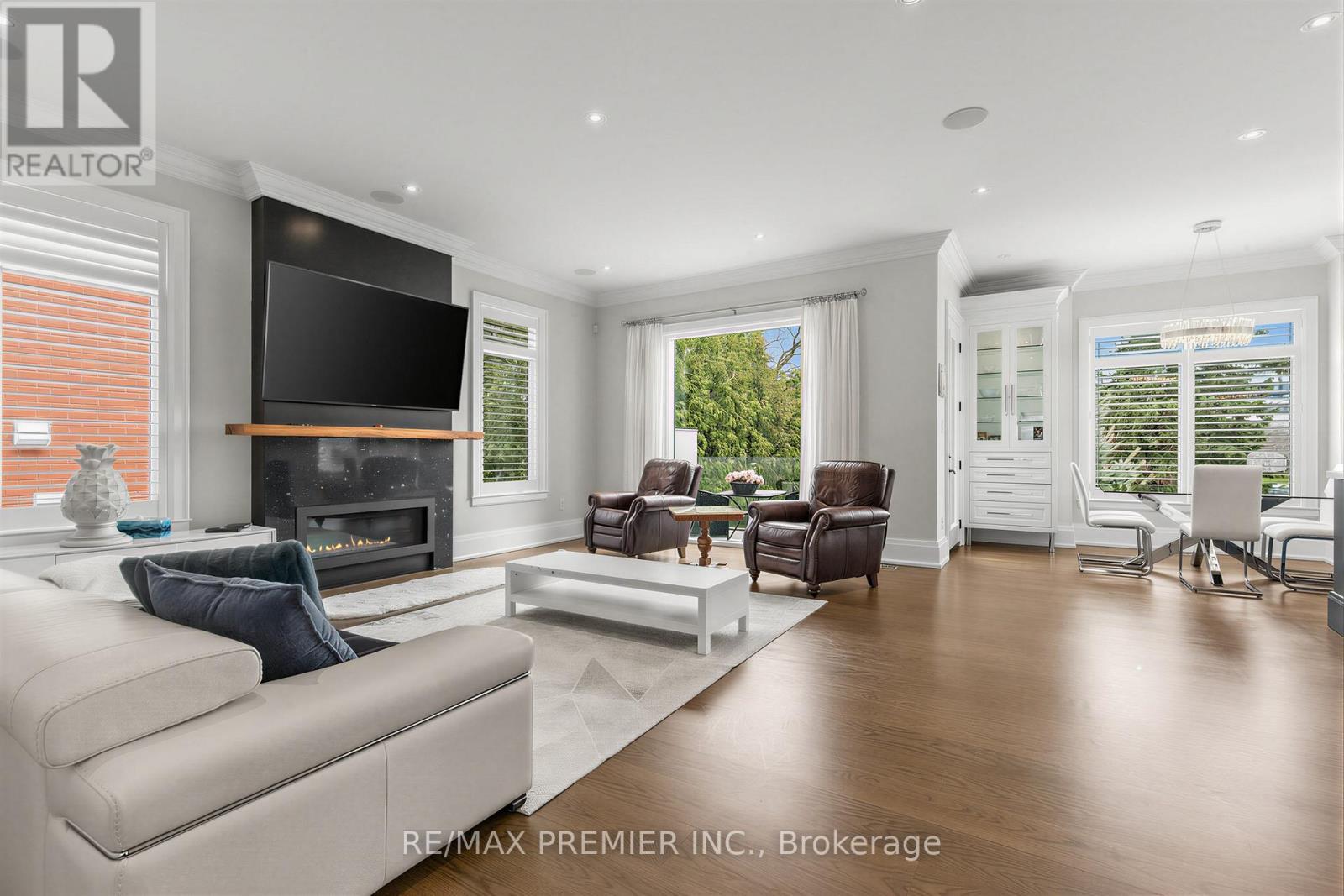 Family Room Gas & Picture Window Overlooking Backy - 111 Codsell Avenue, Toronto, ON