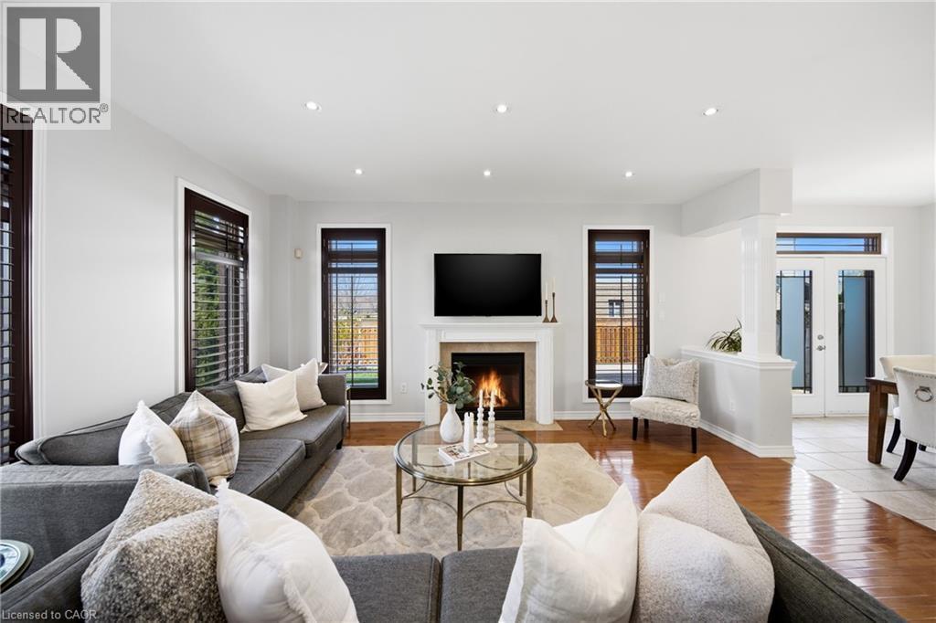 189 Cloverleaf Drive, Ancaster, ON - Indoor Photo Showing Living Room With Fireplace