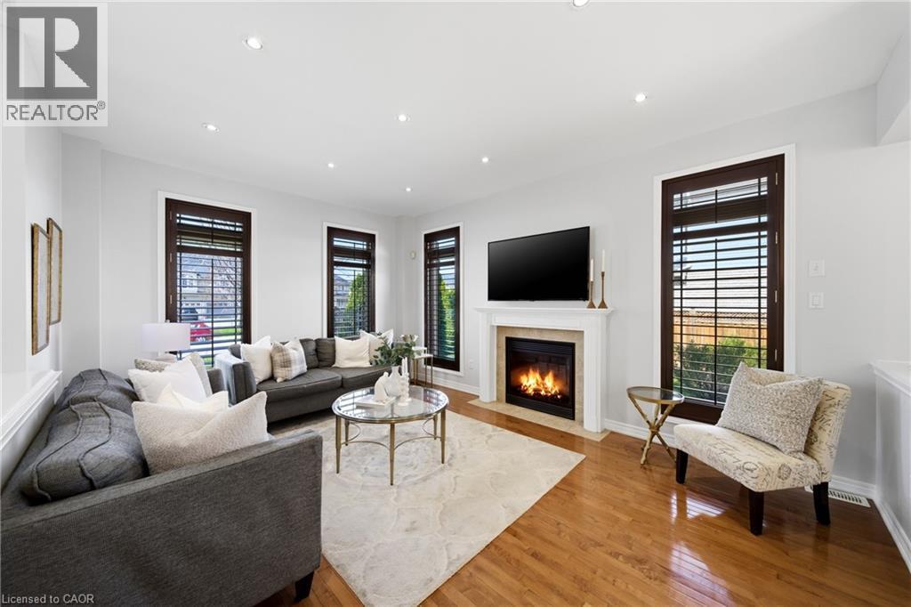 189 Cloverleaf Drive, Ancaster, ON - Indoor Photo Showing Living Room With Fireplace