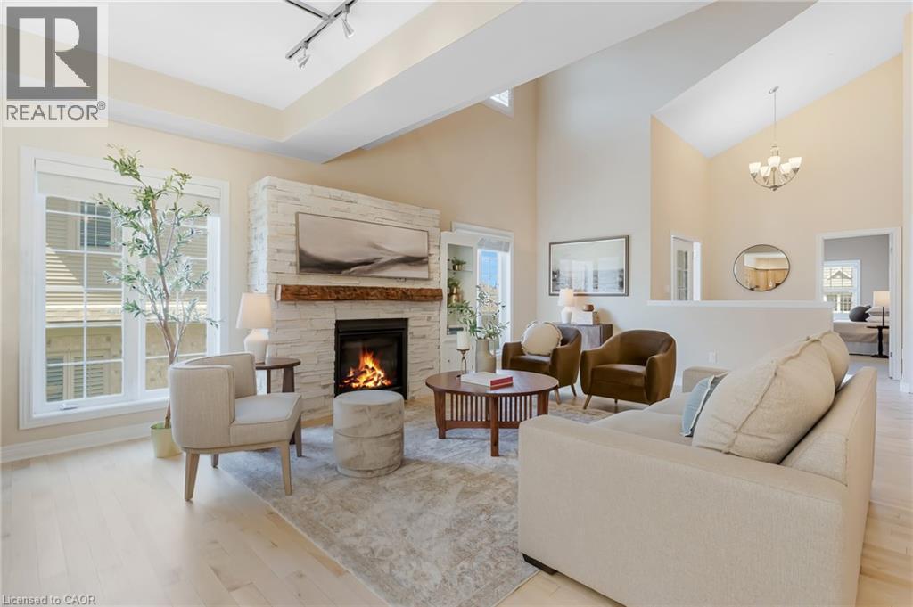 227 Chestnut Hill Crescent, Kitchener, ON - Indoor Photo Showing Living Room With Fireplace