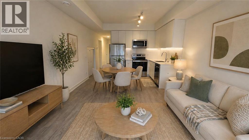 Virtually Staged - 16 Melbourne Avenue Unit# 210B, St. Catharines, ON - Indoor Photo Showing Living Room