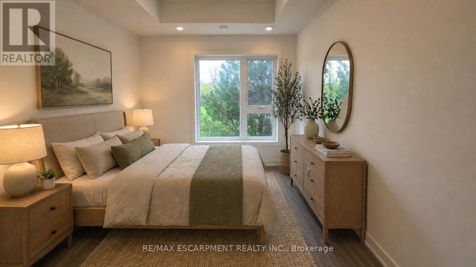 Virtually Staged - 210B - 16 Melbourne Avenue, St. Catharines, ON - Indoor Photo Showing Bedroom
