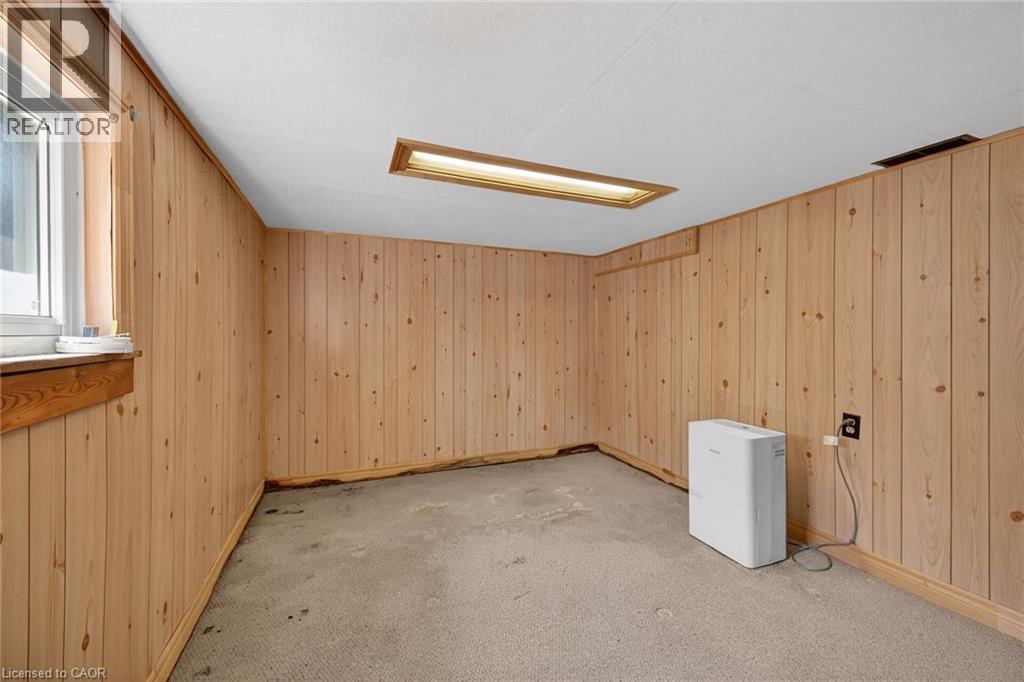 Room featuring wood paneling walls and a neutral carpeted floor - 192 Ivon Avenue, Hamilton, ON - Indoor Photo Showing Other Room