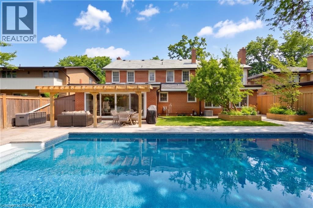 AI enhanced - 17 Braemar Place, Hamilton, ON - Outdoor With In Ground Pool With Deck Patio Veranda With Backyard