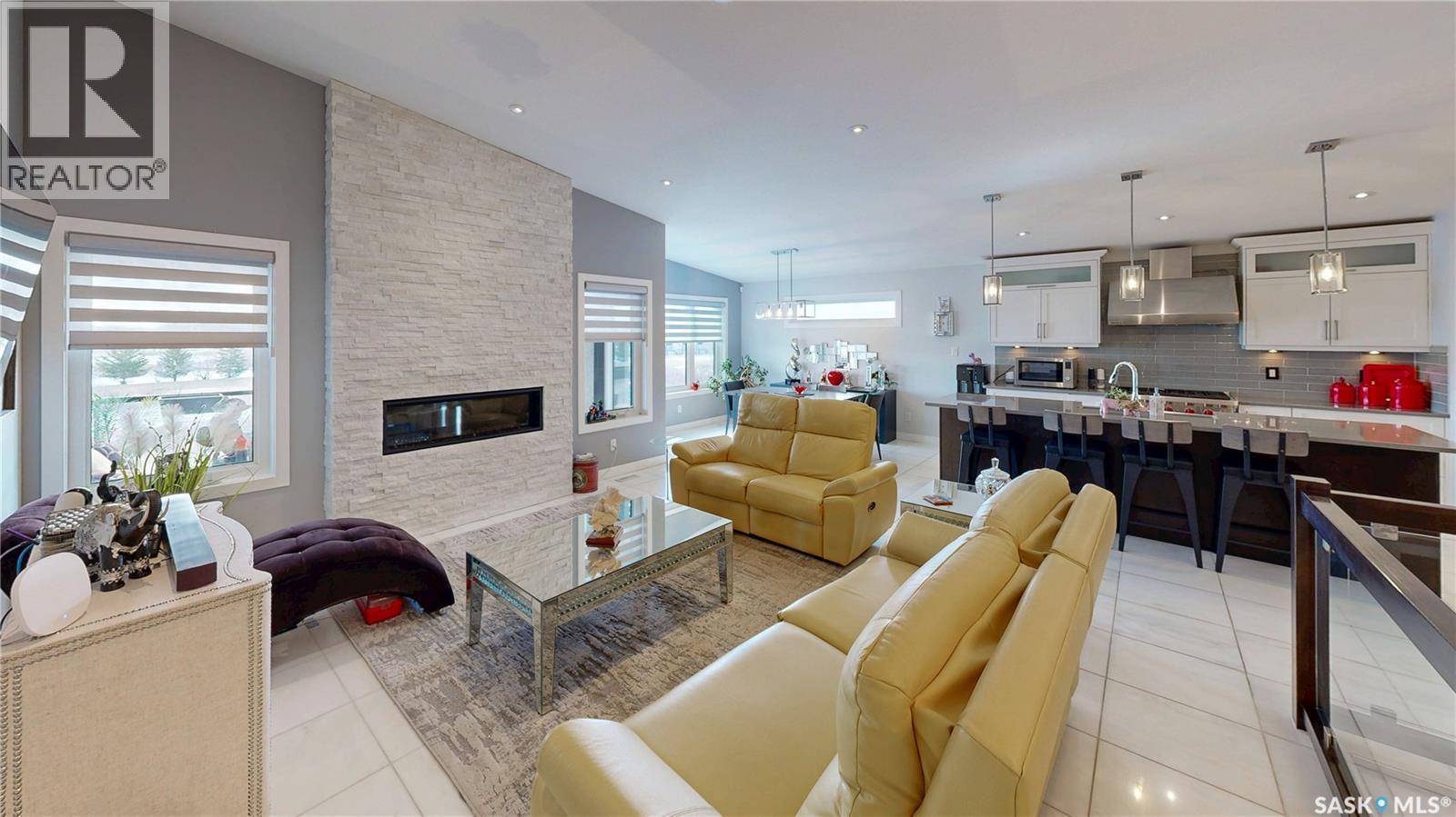 4369 Albulet Drive, Regina, SK - Indoor With Fireplace