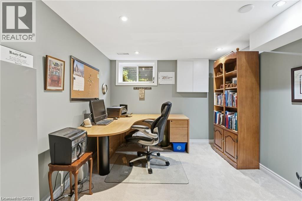 Office with carpet and recessed lighting - 668 Tomahawk Crescent, Ancaster, ON - Indoor Photo Showing Office