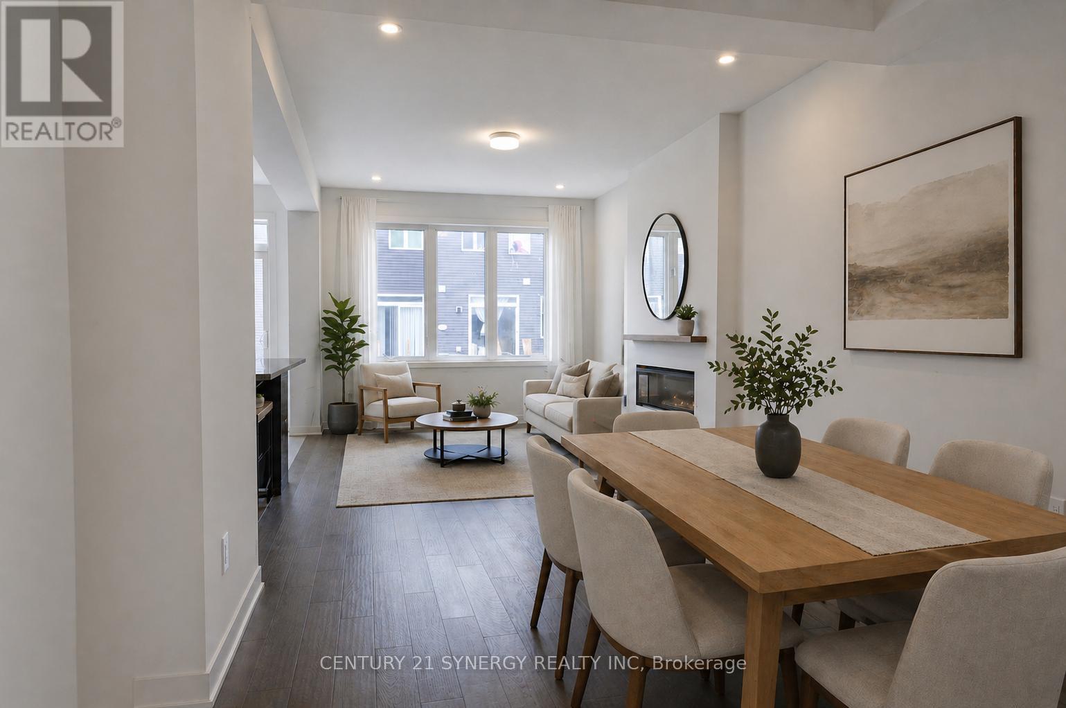 Virtually Staged - 284 Ormiston Crescent, Ottawa, ON - Indoor Photo Showing Dining Room With Fireplace