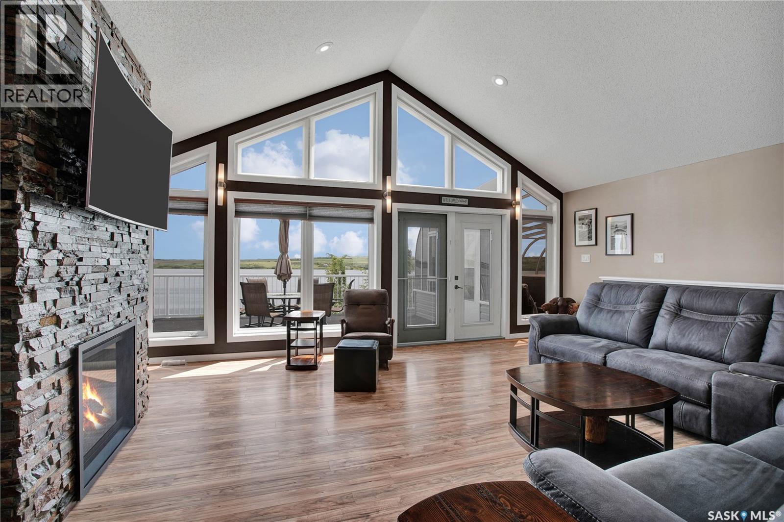 48 Mawson Drive, Shields, SK - Indoor Photo Showing Living Room With Fireplace