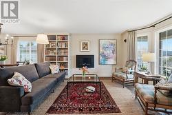 spacious living room with new gas fireplace -