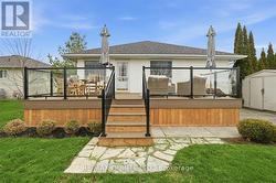newer large composite deck with glass panels -
