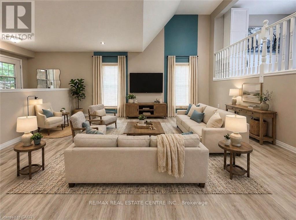 Living Room Virtually Staged - 15 Gees Way, Cambridge, ON - Indoor Photo Showing Living Room