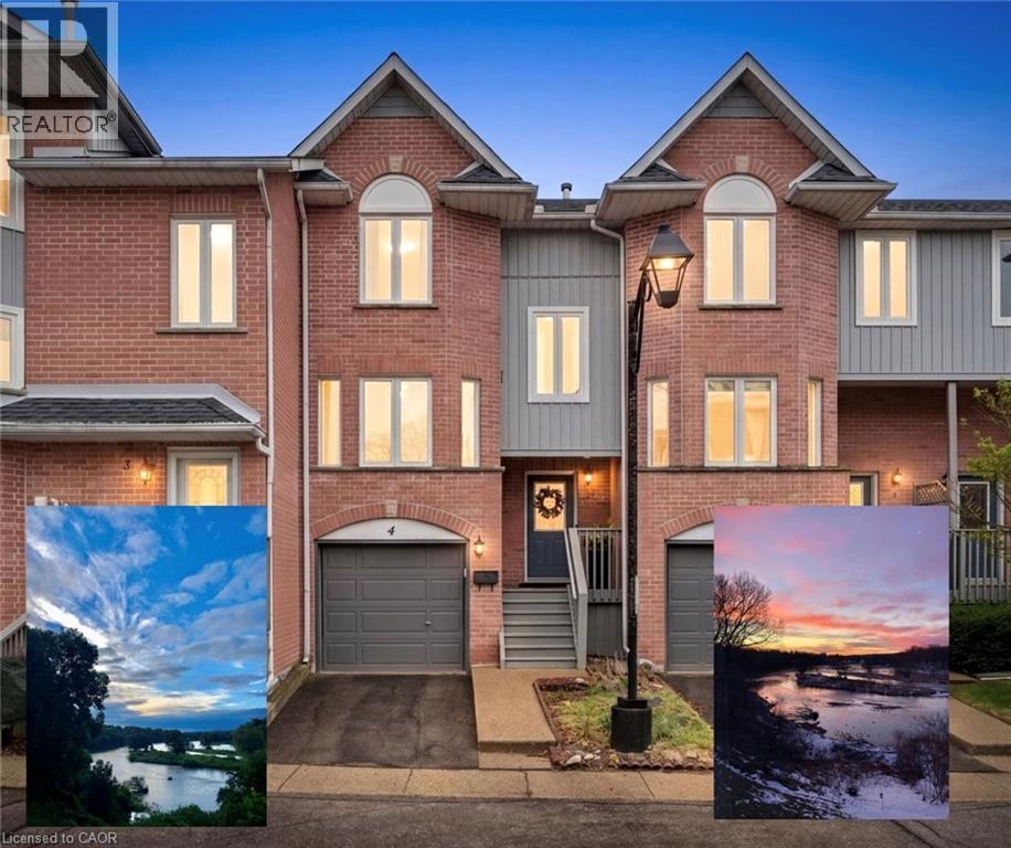 One of a kind, 3 storey townhouse backing onto The Grand River - 245 Bishop Street S Unit# 4, Cambridge, ON - Outdoor
