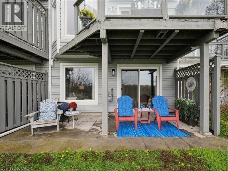 Lower Patio with exquisite views of Mother Nature and The Grand River. - 245 Bishop Street S Unit# 4, Cambridge, ON - Outdoor With Exterior