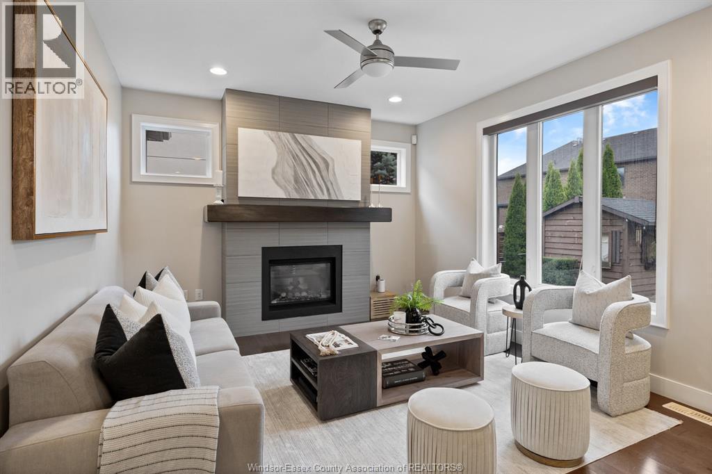 1335 Maple, Lasalle, ON - Indoor Photo Showing Living Room With Fireplace