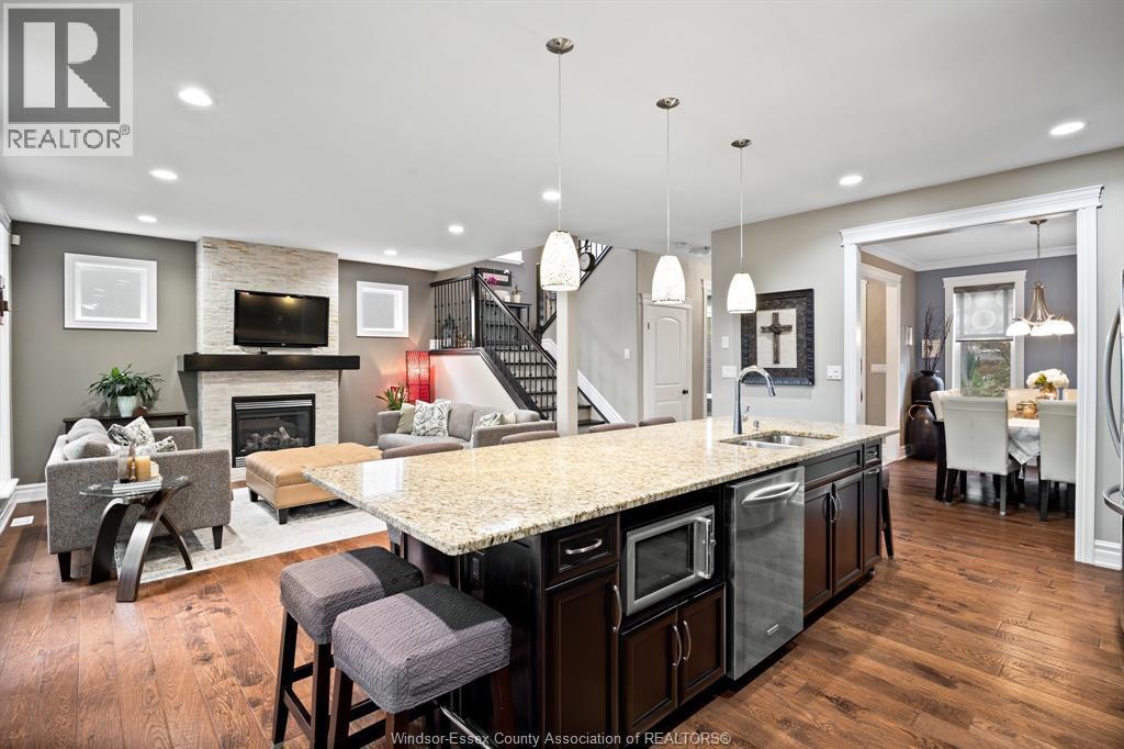 1265 Maple, Lasalle, ON - Indoor Photo Showing Kitchen With Fireplace With Upgraded Kitchen