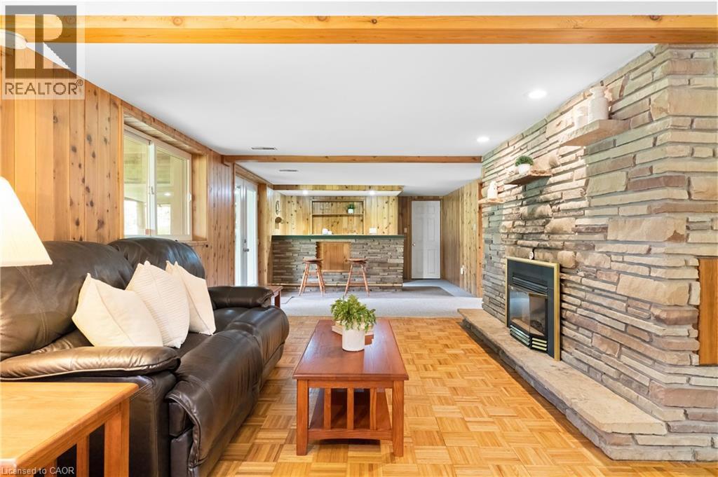 24 Grand Hill Drive, Kitchener, ON - Indoor Photo Showing Living Room With Fireplace