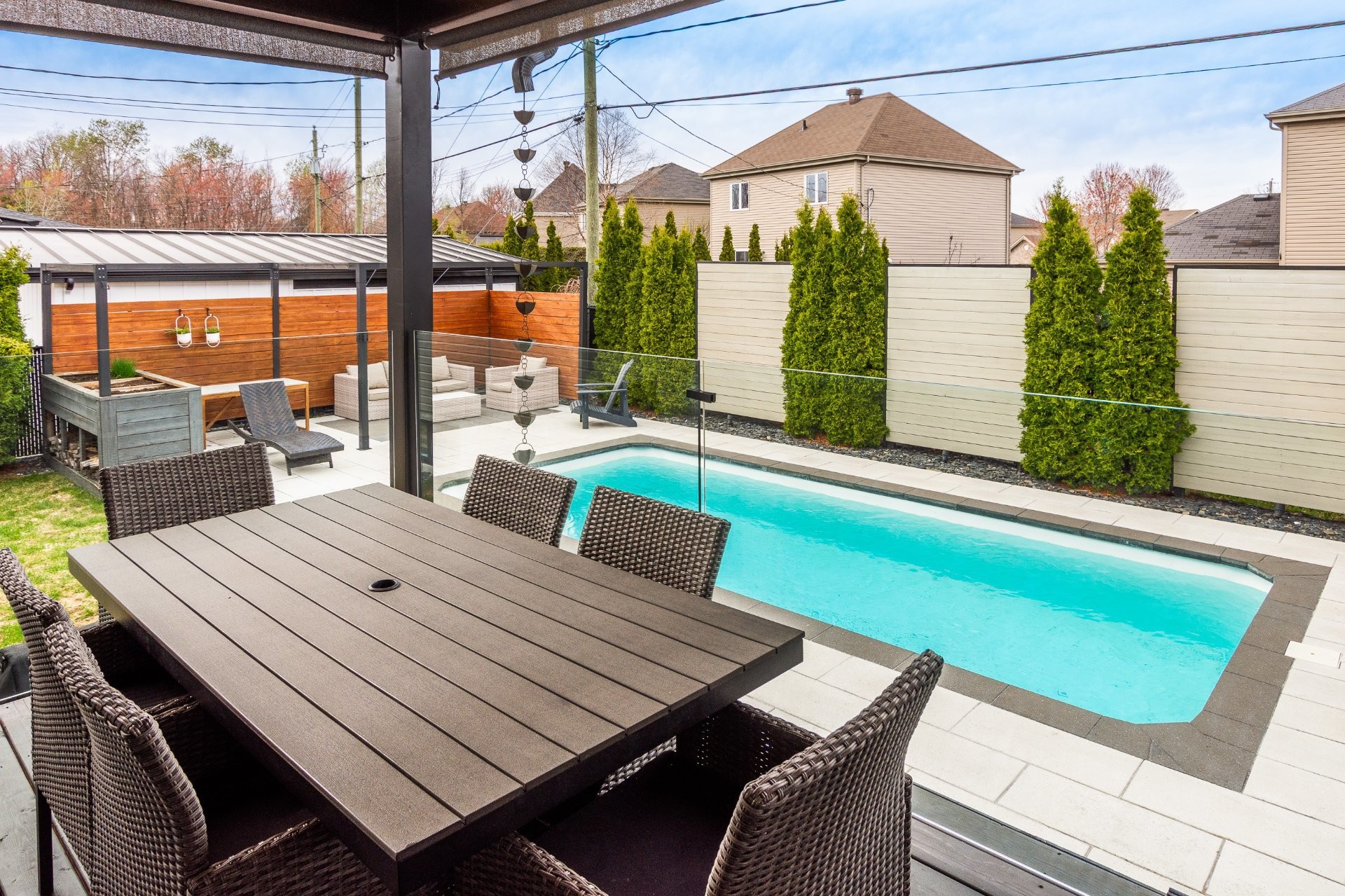 Patio - 1128 Rue Breux, Chambly, QC - Outdoor With In Ground Pool With Deck Patio Veranda With Exterior