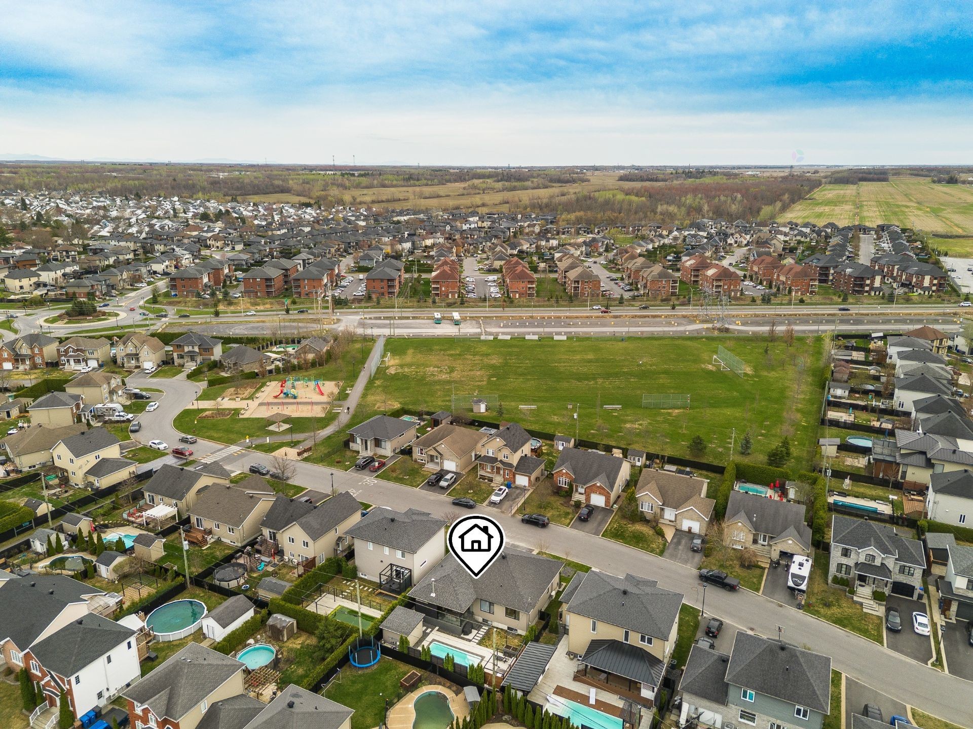 Aerial View - 1128 Rue Breux, Chambly, QC - Outdoor With View