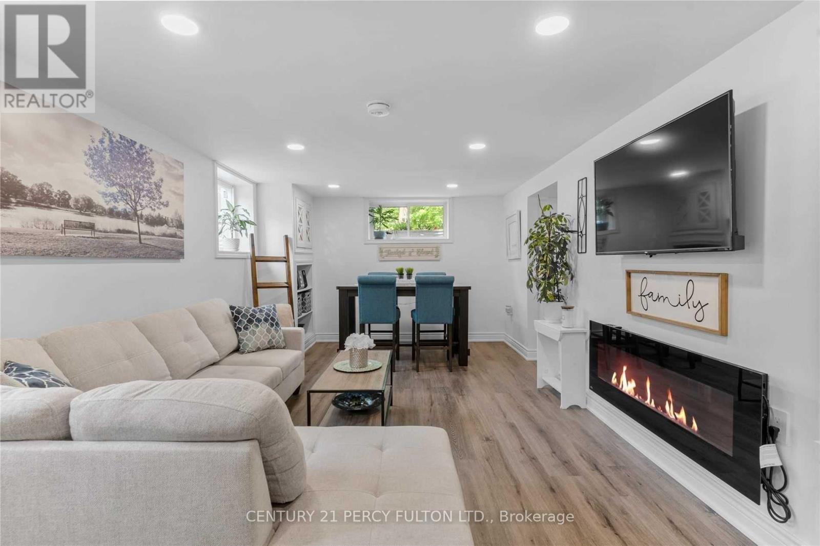 Bsmt - 1182 Ravine Road, Oshawa, ON - Indoor Photo Showing Living Room With Fireplace