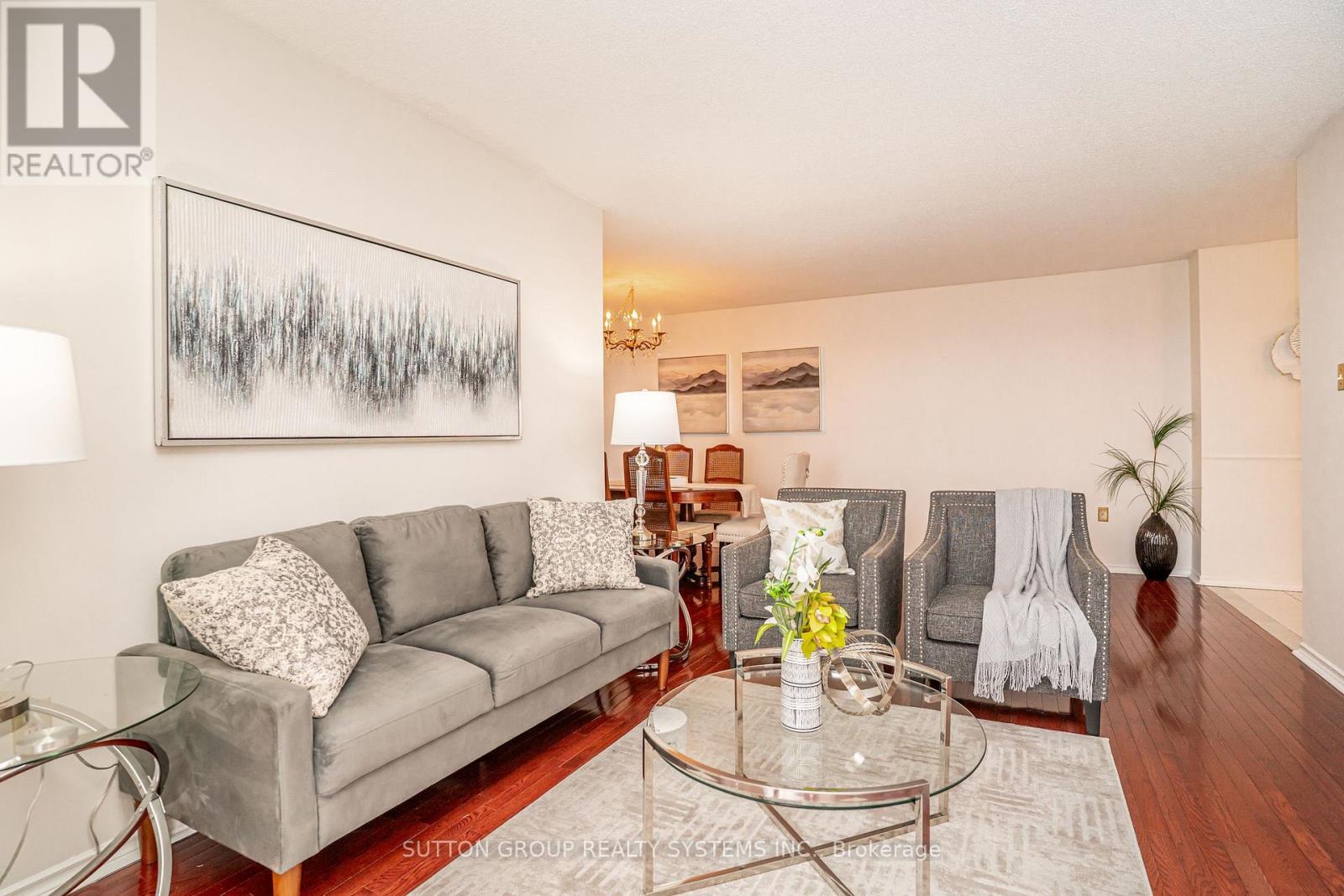 802 - 20 Cherrytree Drive, Brampton, ON - Indoor Photo Showing Living Room