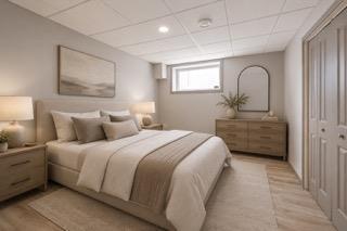 (virtually staged) Lower level bedroom ! - 278 Laxdal Road, Winnipeg, MB - Indoor Photo Showing Bedroom