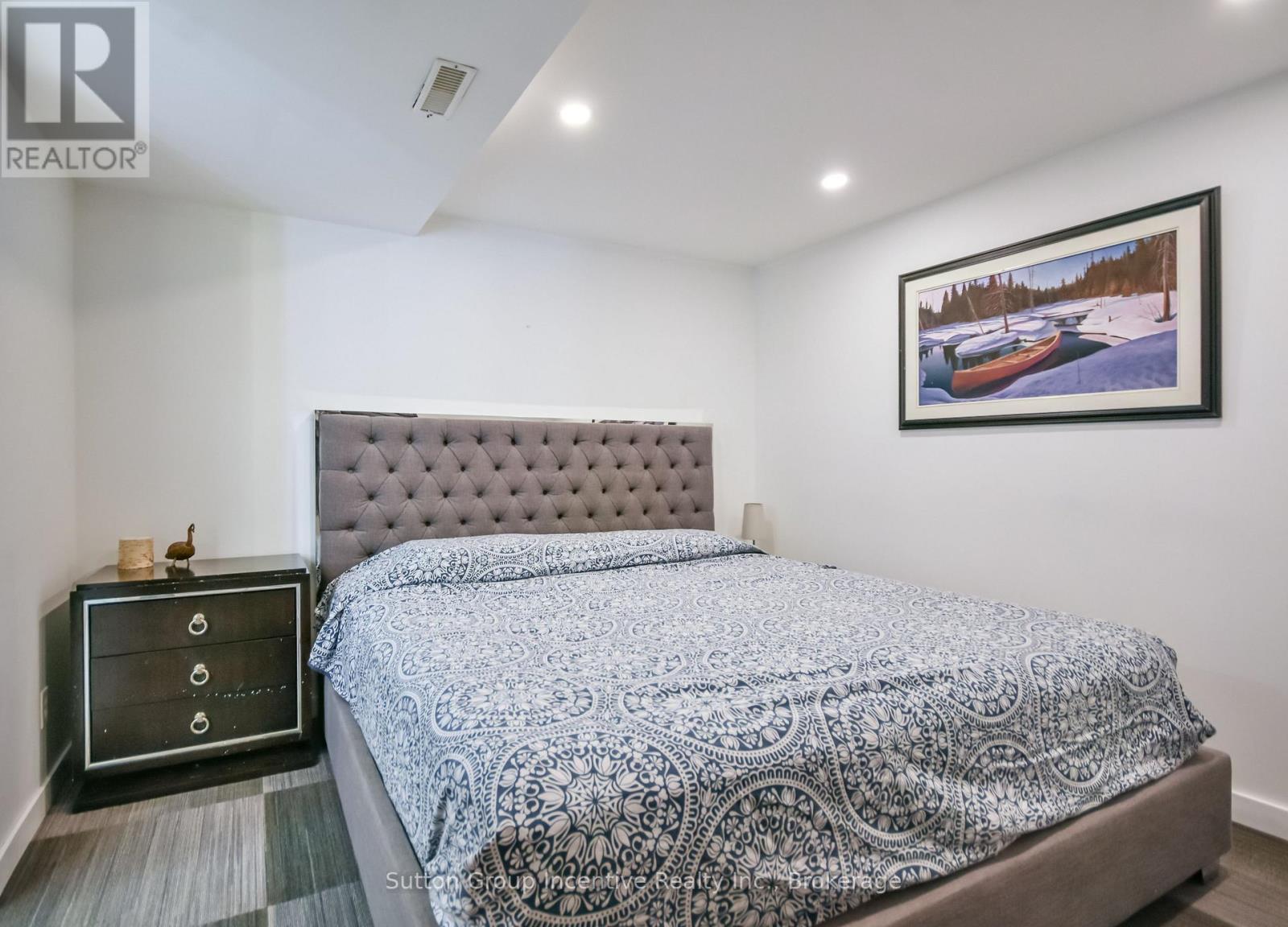 Beach House - Lower Level - Primary Suite - 203 Park Road, Tiny, ON - Indoor Photo Showing Bedroom