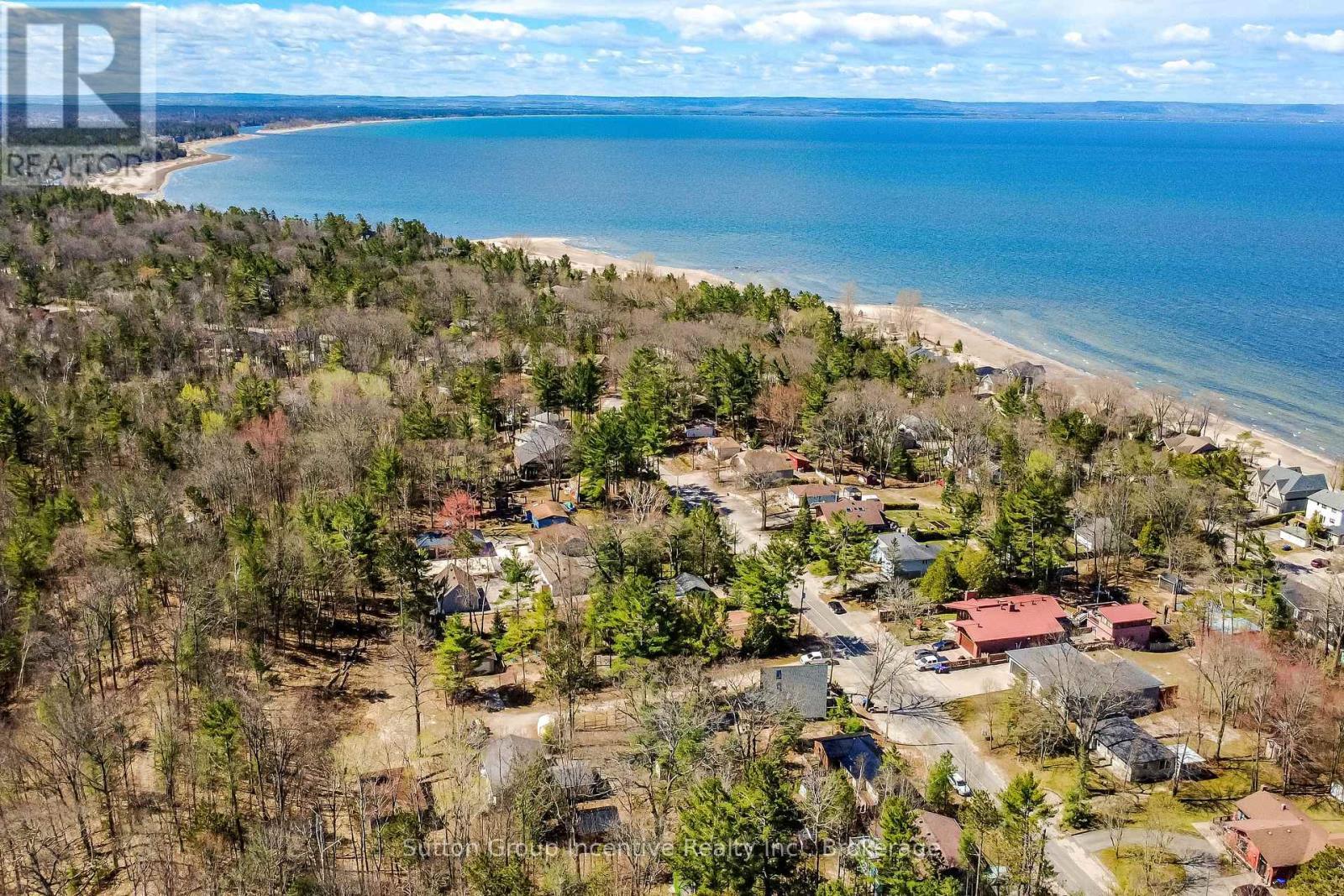 203 Park Road Overhead to Woodland Beach - 203 Park Road, Tiny, ON - Outdoor With Body Of Water With View