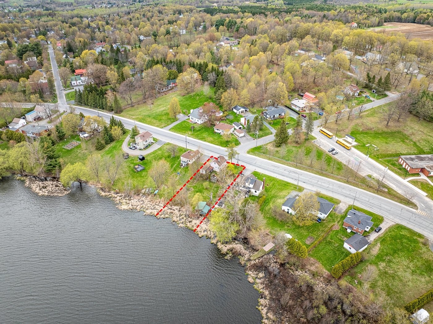 Photo aérienne - 200 Rue Water, Danville, QC - Outdoor With Body Of Water With View