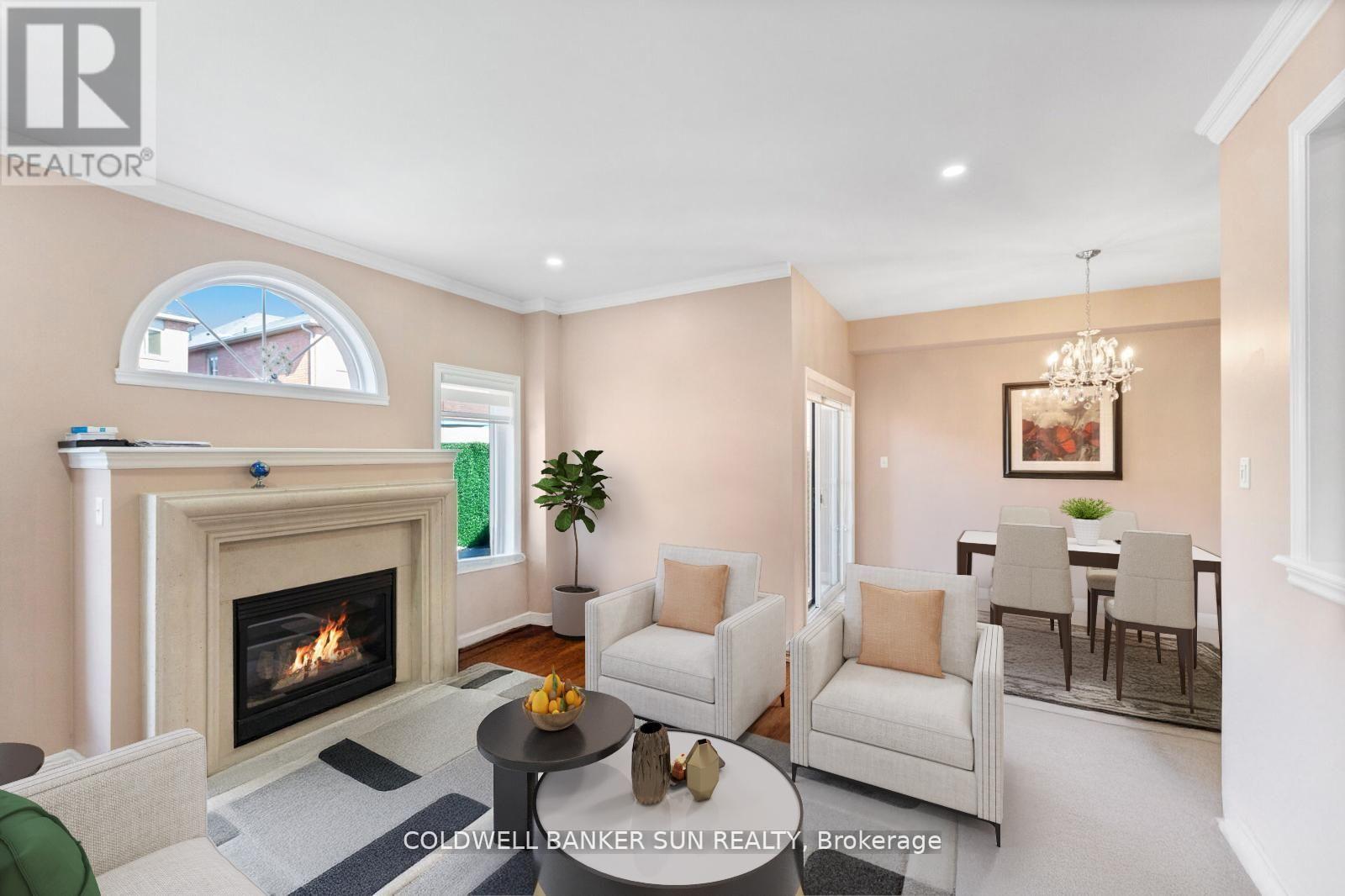 164 Canada Drive, Vaughan, ON - Indoor Photo Showing Living Room With Fireplace