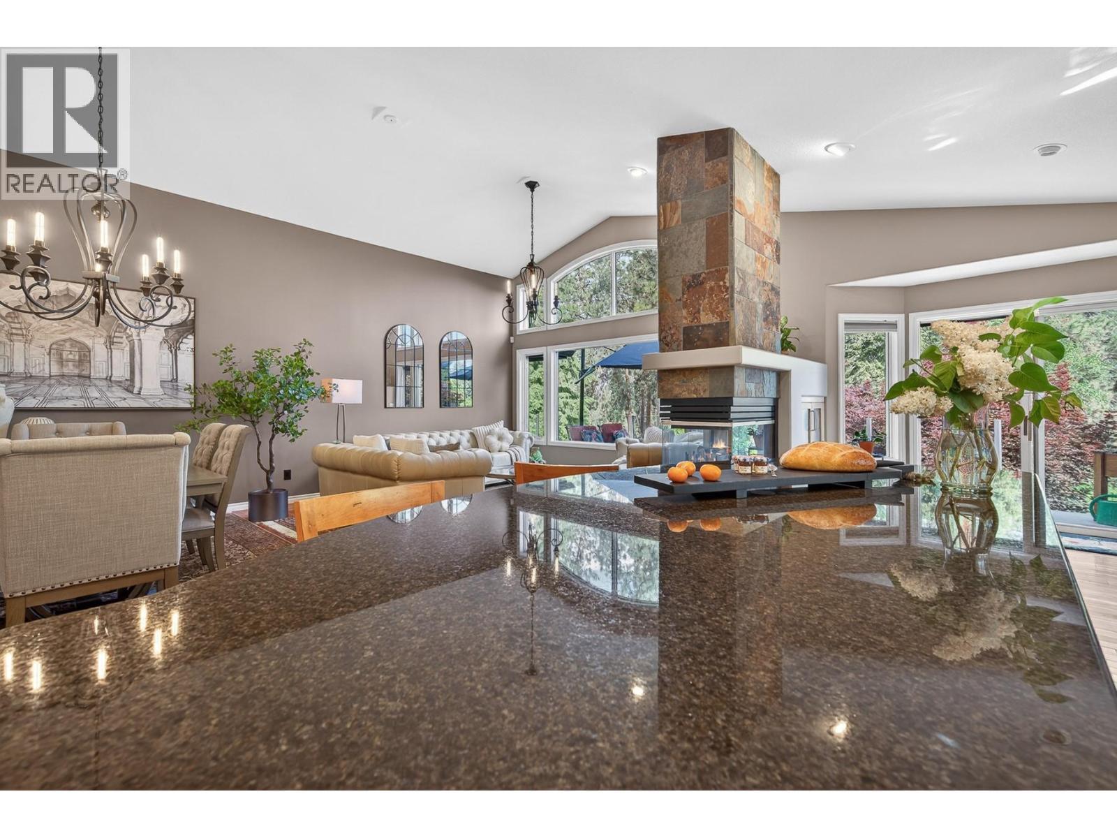 3929 Gallaghers Circle, Kelowna, BC - Indoor With Fireplace
