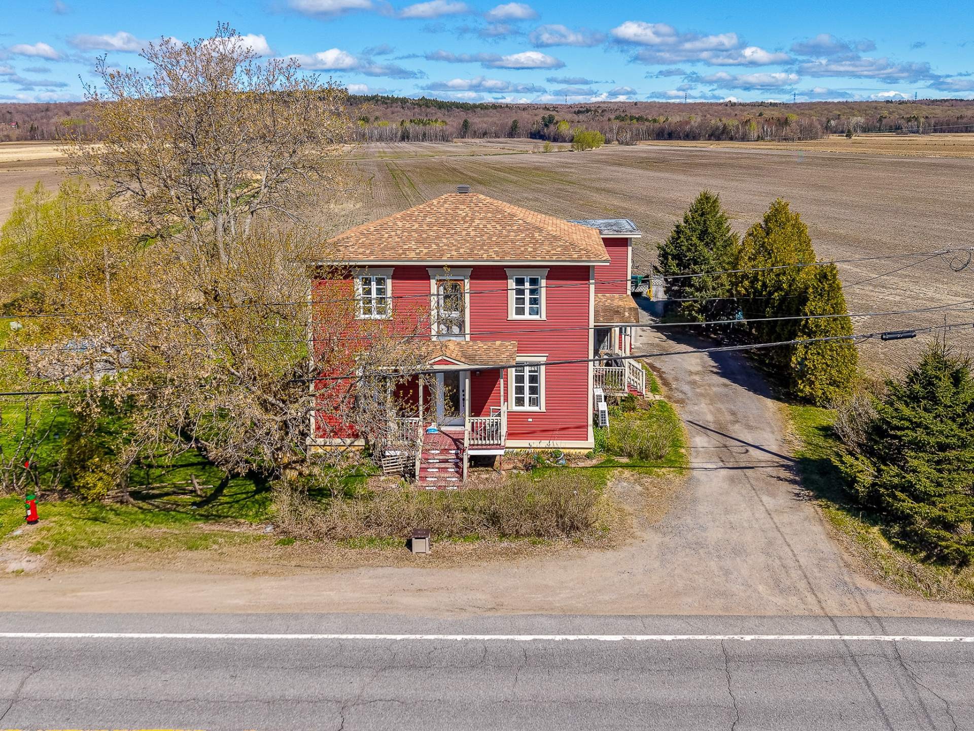 Aerial View - 181 Rg St-Augustin, Saint-Prosper-De-Champlain, QC - Outdoor With View