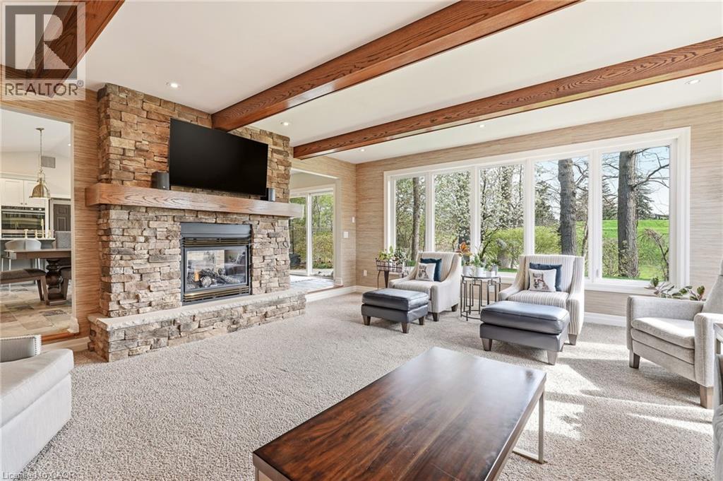 707 Eagle Drive, Burlington, ON - Indoor Photo Showing Living Room With Fireplace