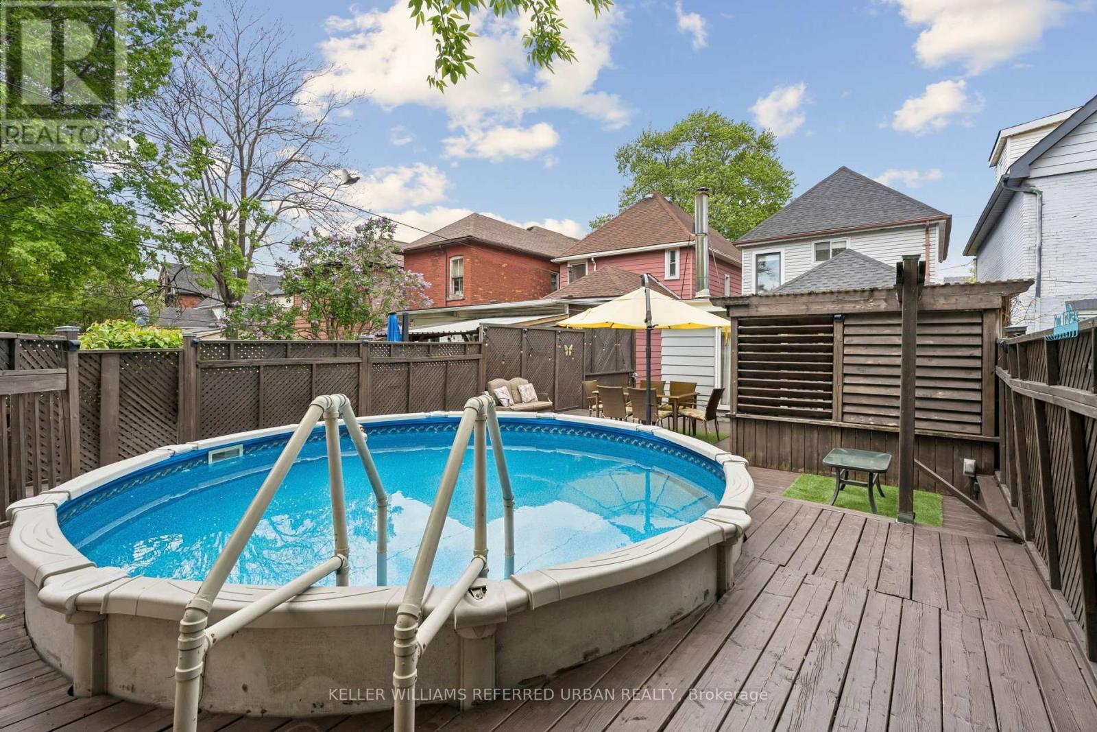 84 Smith Avenue, Hamilton, ON - Outdoor With Above Ground Pool With Deck Patio Veranda