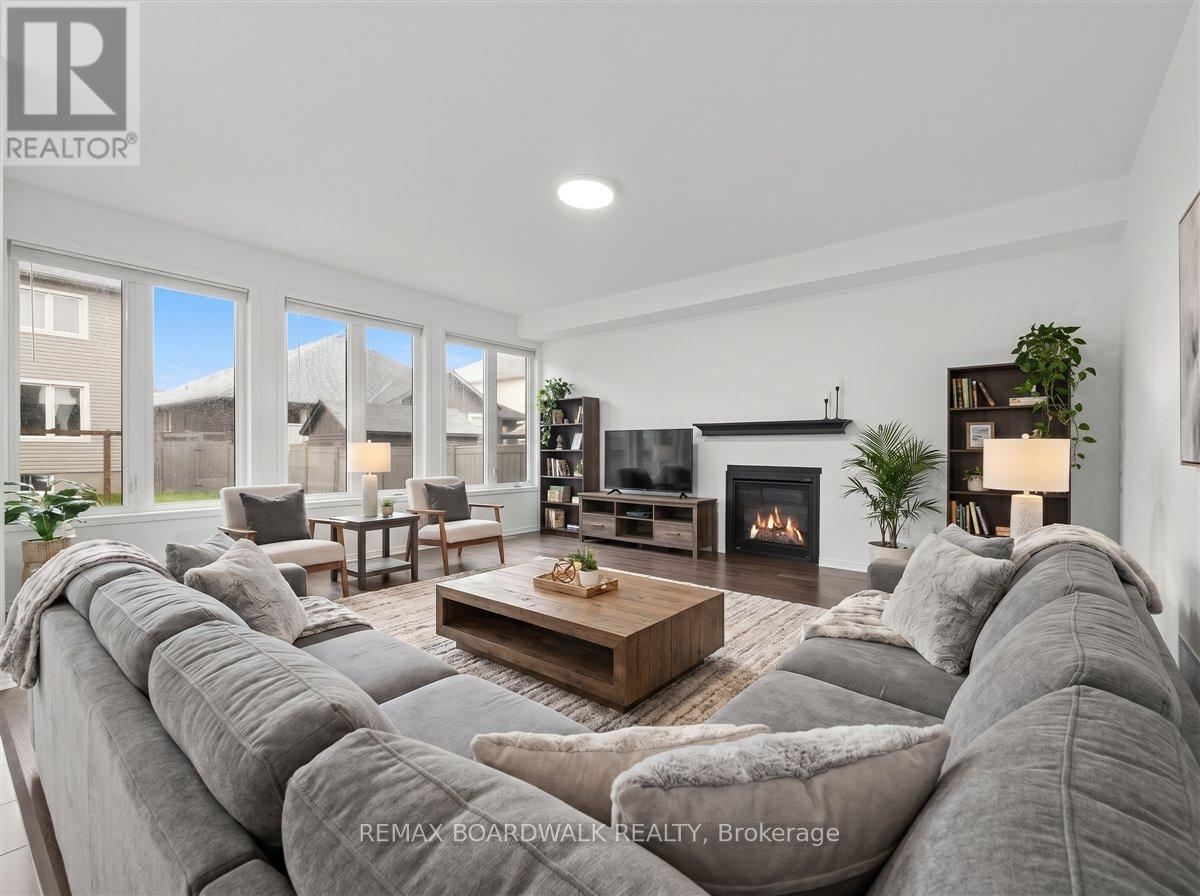 Virtually Staged - 333 Haliburton Heights, Ottawa, ON - Indoor Photo Showing Living Room With Fireplace