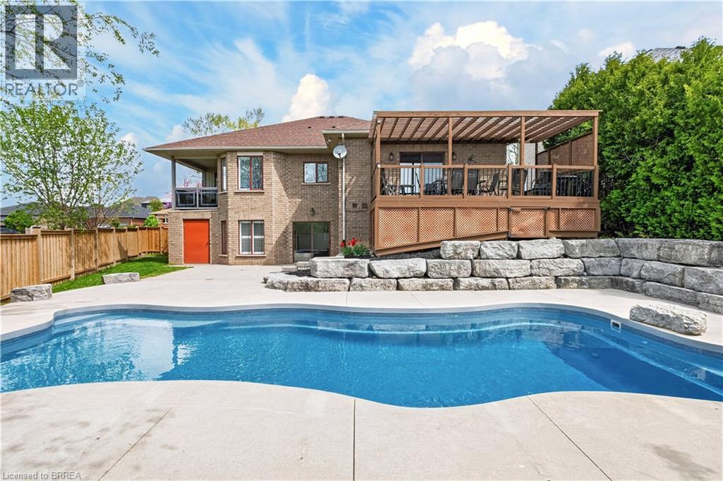 34 Pace Avenue, Brantford, ON - Outdoor With In Ground Pool With Deck Patio Veranda With Backyard