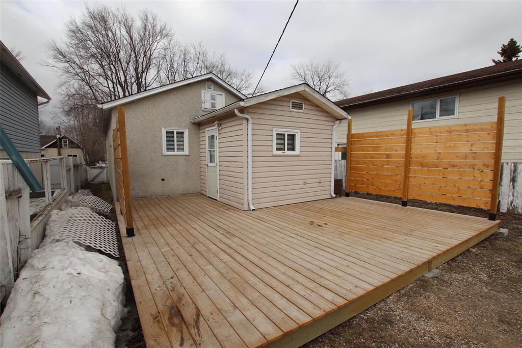 Rear Deck with Privacy - 313 Patrick Avenue, The Pas, MB - Outdoor With Exterior
