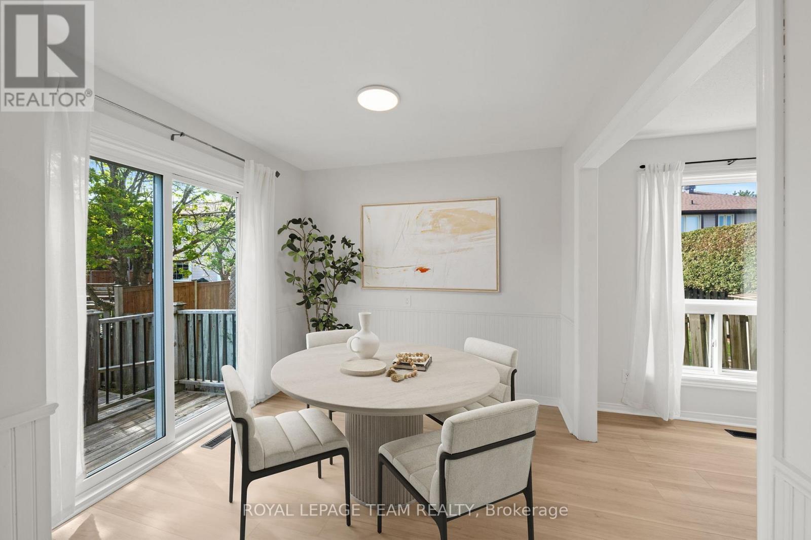 This dining room has been virtually staged. - 93 Hewitt Way, Ottawa, ON - Indoor Photo Showing Dining Room