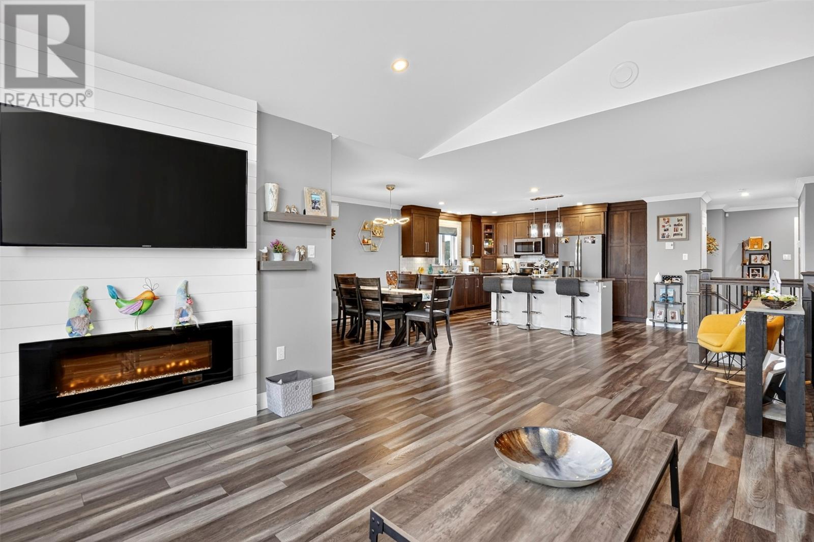 upper level living room - 46 Remembrance Loop, Carbonear, NL - Indoor With Fireplace