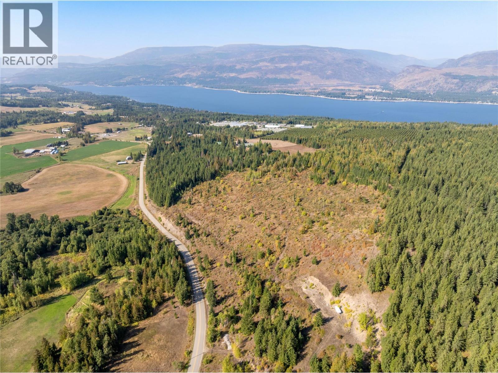 Aerial photo shows gravel seam on right - 1403 Notch Hill Road, Sorrento, BC